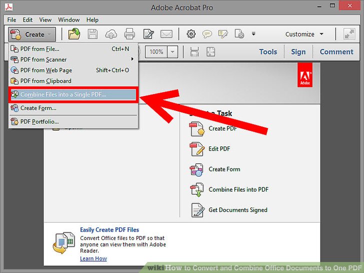 Combine multiple documents into one pdf f…